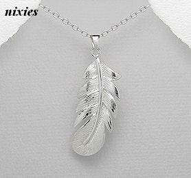 GORGEOUS 925 STERLING SILVER "FEATHER" PENDANT
