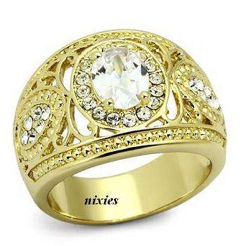 **NEW** STRIKING STAINLESS STEEL DRESS RING - SIZE 8(Q)