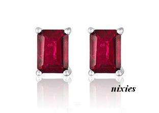 LOVELY 0.80CT RUBY 925 STERLING SILVER STUDS