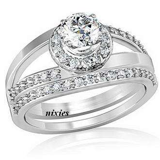 **NEW** SPARKLING 0.80CT DIAMOND CZ WEDDING SET  - SIZE 6(M)
