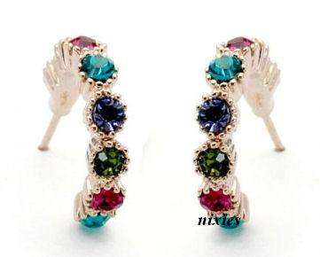 BEAUTIFUL MULTI-COLOUR SWAROVSKI HUGGIES