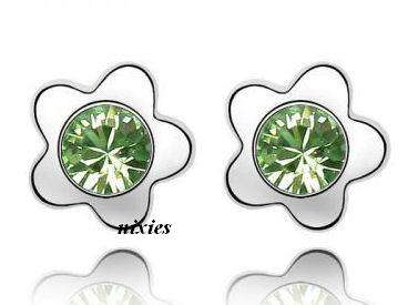 DAINTY PERIDOT SWAROVSKI EARRING STUDS