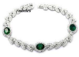 **LAST ONE** ELEGANT EMERALD SWAROVSKI TENNIS BRACELET