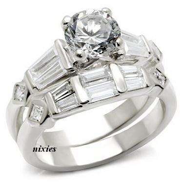**FOR GLASBAK84 ONLY**  AAA DIAMOND CZ WEDDING SET  - SIZE 10(U)