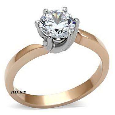 **NEW STOCK** 2.30CT ROSE GOLD DIAMOND CZ SOLITAIRE RING - SIZE 6(M)