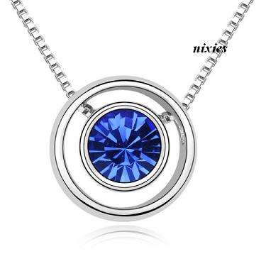 FASIONABLE TANZANITE SWAROVSKI PENDANT on chain
