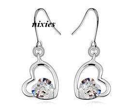 **NEW** STRIKING SWAROVSKI DIAMOND HEART EARRINGS