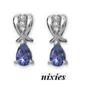 CHARMING SIM TANZANITE & DIAMOND CZ EARRINGS