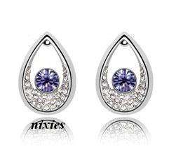 ATTRACTIVE AMETHYST SWAROVSKI EARRING STUDS