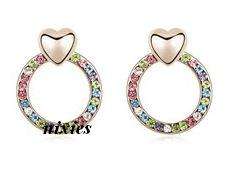 GORGEOUS MULTI COLOUR SWAROVSKI EARRING STUDS