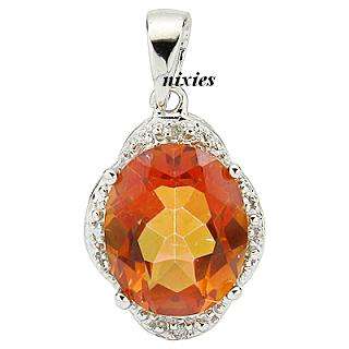 PRICELESS 3.32T AZOTIC TOPAZ & DIAMOND 925 STERLING SILVER PENDANT
