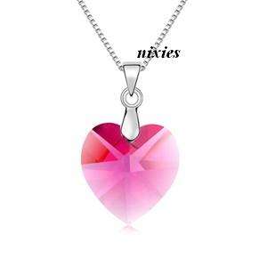 DARLING VALENTINES PINK SWAROVSKI HEART on chain