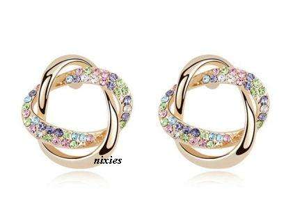 ELEGANT CHUNKY SWAROVSKI CRYSTAL EARRINGS