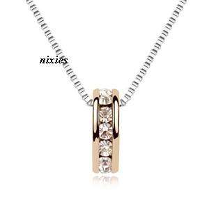 CHARMING TWO TONE SWAROVSKI DIAMOND NECKLACE