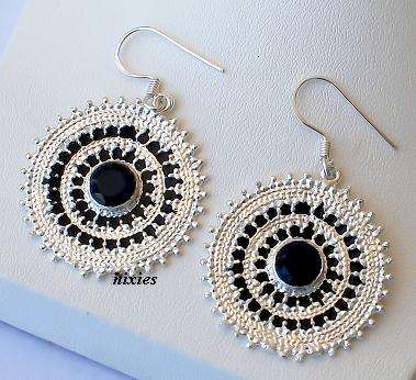 EYE CATCHING BLUE SAPPHIRE SILVER EARRINGS