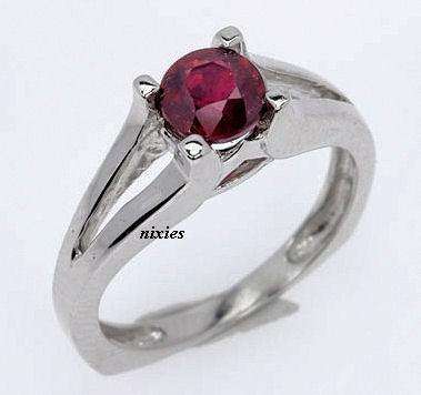 LOVELY GENUINE RUBY 925 STERLING SILVER RING - SIZE 6.5(N)