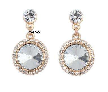 HUGE SWAROVSKI DIAMOND DANGLING EARRINGS