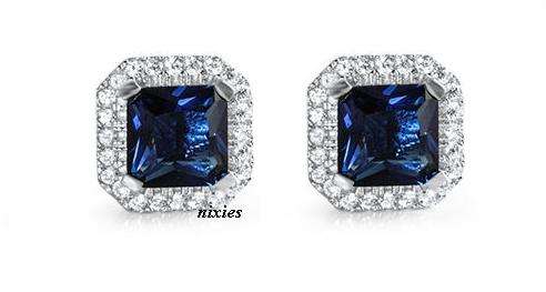 MYSTERIOUS 925 STERLING SILVER SAPPHIRE CZ EARRINGS