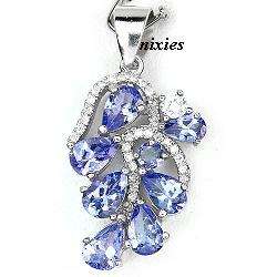 BEAUTIFUL REAL TANZANITE 925 STERLING SILVER PENDANT