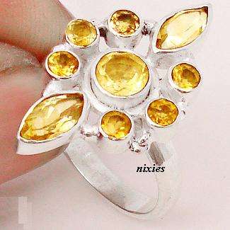 SPARKLING CITRINE 925 STERLING SILVER RING - SIZE 8(Q)