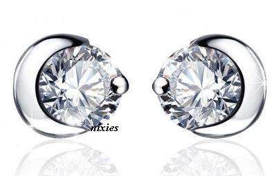925 STERLING SILVER SWAROVSKI DIAMOND 7mm ROUND STUDS