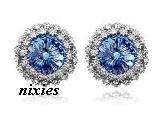 BEAUTIFUL BLUE TOPAZ SWAROVSKI STUDS