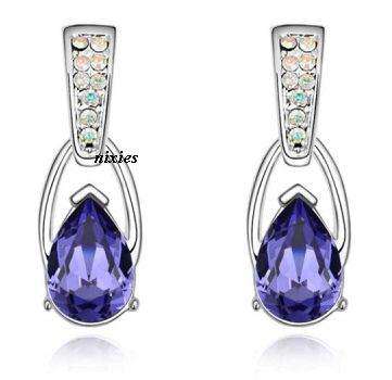 LOVELY AMETHYST & AB SWAROVSKI EARRING