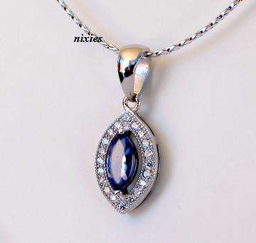 ELEGANT REAL TANZANITE 925 STERLING SILVER PENDANT
