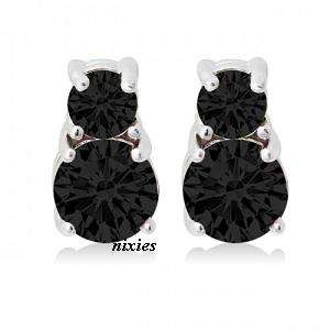 ELEGANT CR BLACK DIAMOND EARRING STUDS