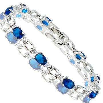 LOVELY BLUE SAPPHIRE CZ TENNIS BRACELET