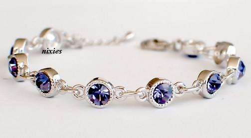 LOVELY SWAROVSKI AMETHYST TENNIS BRACELET