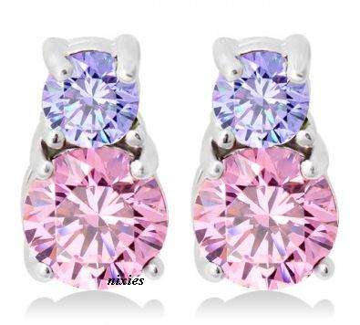 SWEET MULTI COLOR CZ EARRING STUDS