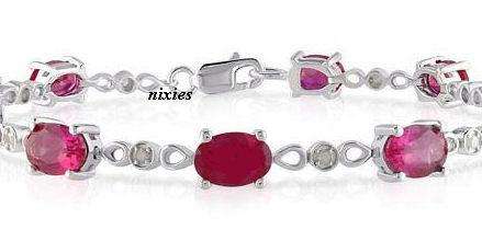 EXQUISITE WHITE GOLD CR RUBY TENNIS BRACELET