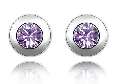 GORGEOUS DAINTY AMETHYST SWAROVSKI EARRING STUDS