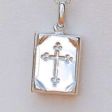 CHARMING "BIBLE WITH CROSS" LOCKET CHARM - 925 SS