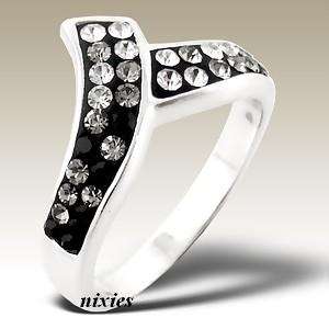 STERLING SILVER SWAROVSKI RING - SIZE 10