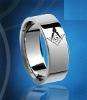 **STOCK CLEARANCE**  TUNGSTEN MASONIC RING - SIZE 14