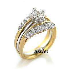 STUNNING TWO TONE WEDDING SET - SIZE 10