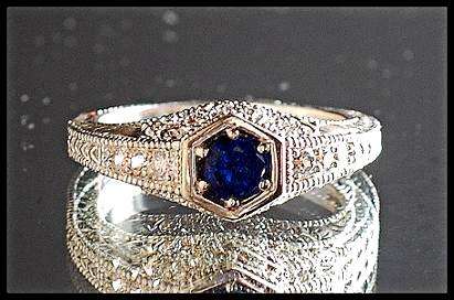 SMASHING BLUE SAPPHIRE IN STERLING SILVER - SIZE 7(O)