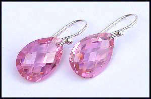 BABY PINK SWAROVSKI EARRINGS - 925 SS