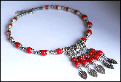 *PRICED TO GO* STYLISH TIBETAN NECKLACE WITH RED CORAL