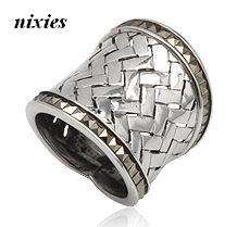 EXTRAORDINARY 925 STERLING SILVER MARCASITE RING - SIZE 7(O)