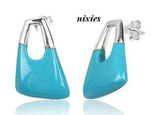 ELEGANT 925 STERLING SILVER  TURQUOISE EARRINGS