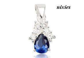 BEAUTIFUL BLUE & WHITE SAPPHIRE PENDANT
