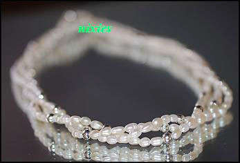 ELEGANT STERLING SILVER MULTI PEARL STRING NECKLACE