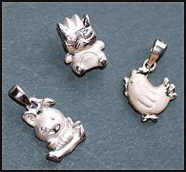 3 CHARMING SOLID 925 STERLING SILVER CHARMS