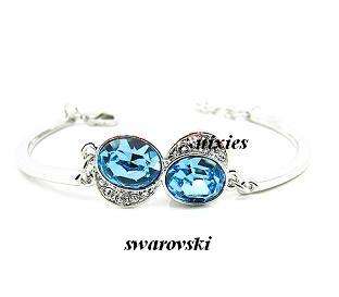 STUNNING BLUE TOPAZ SWAROVSKI BANGLE BRACELET