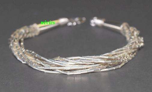 FEMININE 925 STERLING SILVER MULTI STRING BRACELET