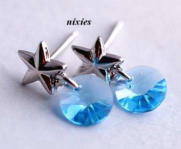 DAINTY BLUE TOPAZ CRYSTAL EARRINGS