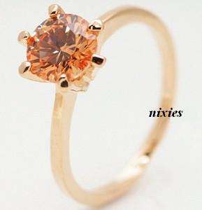 BEAUTIFUL ROSE GOLD SOLITAIRE RING - SIZE L